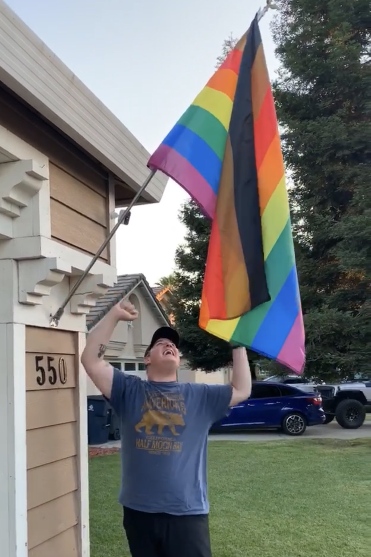 Rainbow heart in hands