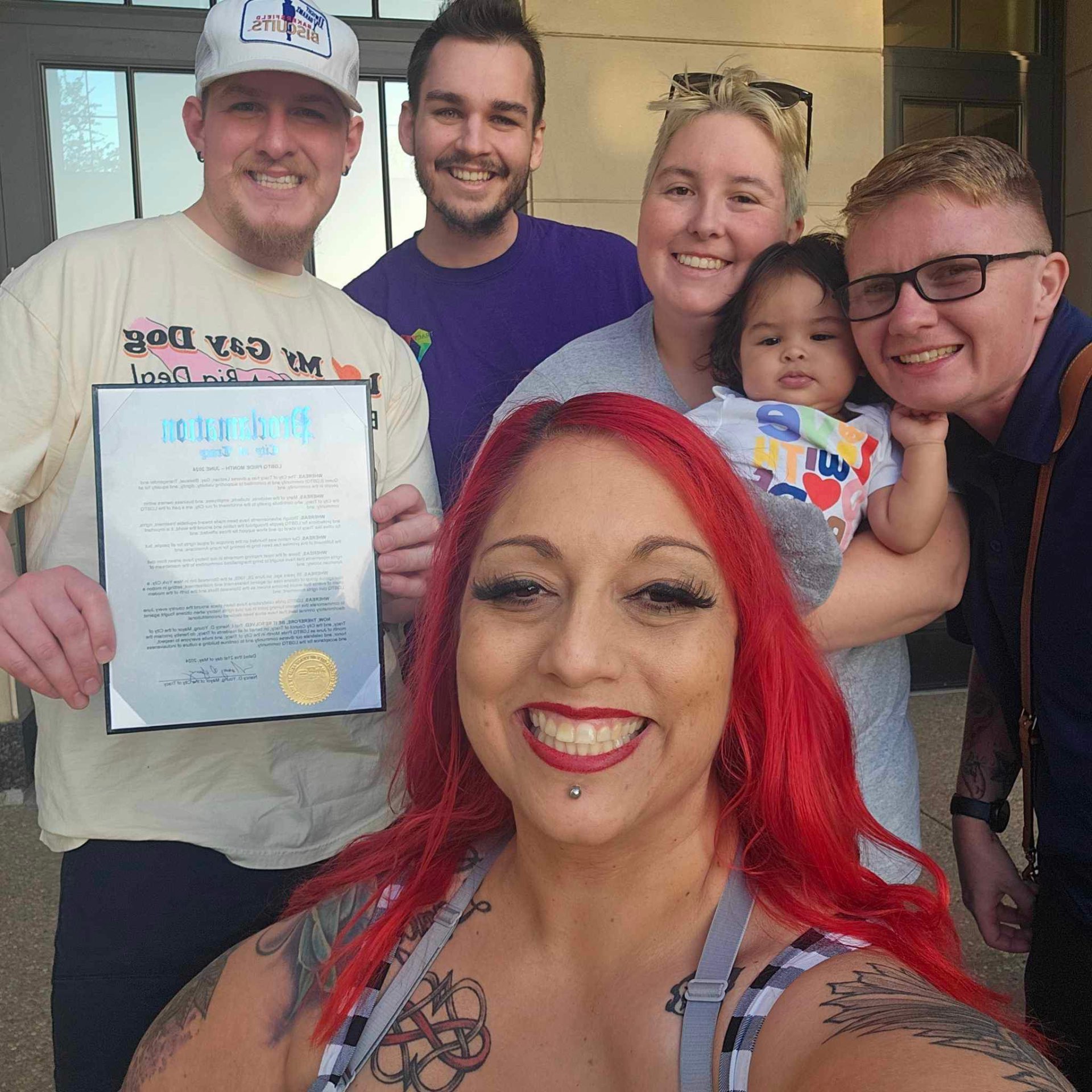 Tracy Pride team with the City of Tracy LGBTQ Pride Month proclamation